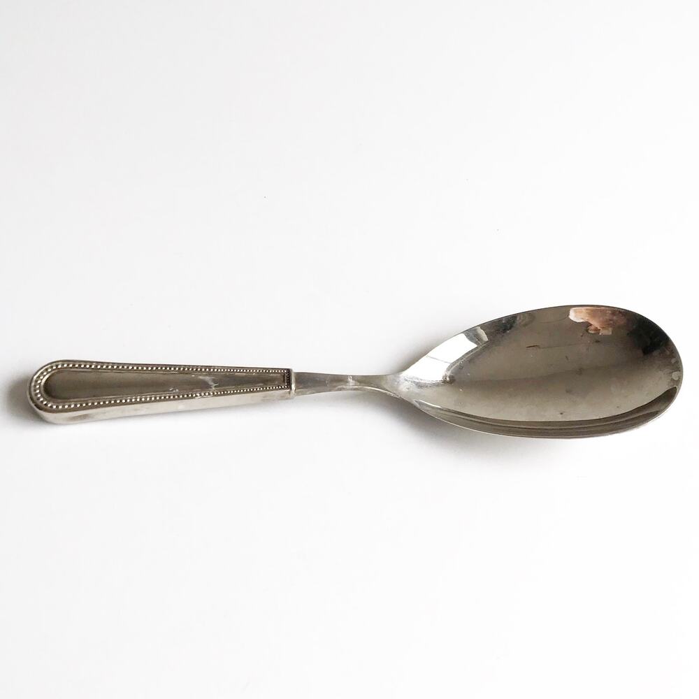 Vintage Kirk Sterling Silver Golden Winslow Serving Spoon Gold Trim Silverware